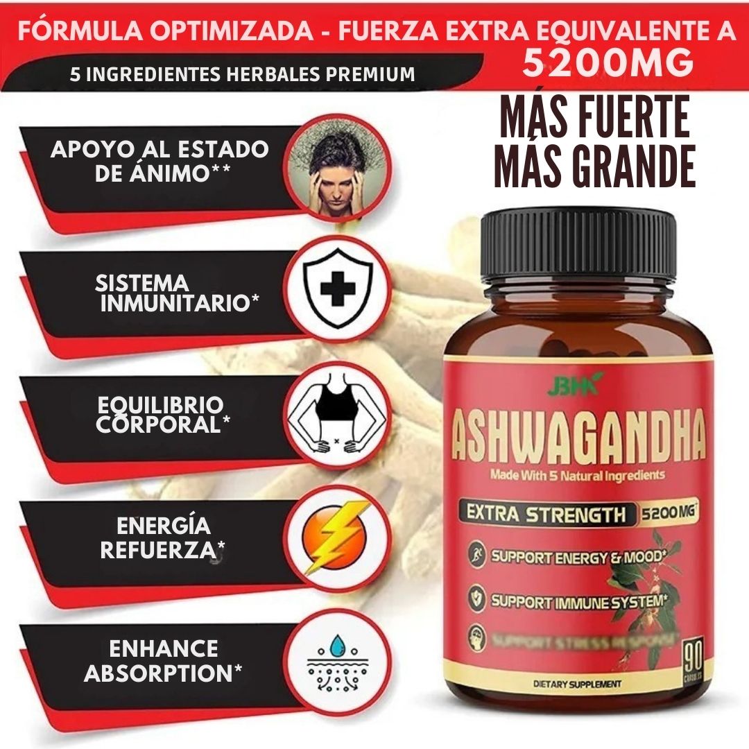 Ashwagandha - Suplemento con 90 Cápsulas