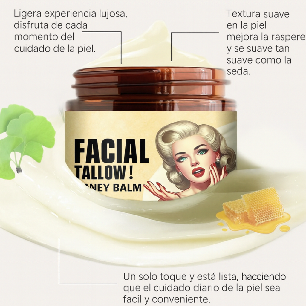 Tallow | Crema Sebo de Res con Miel 120g - Elimina arrugas, acné y la irritación