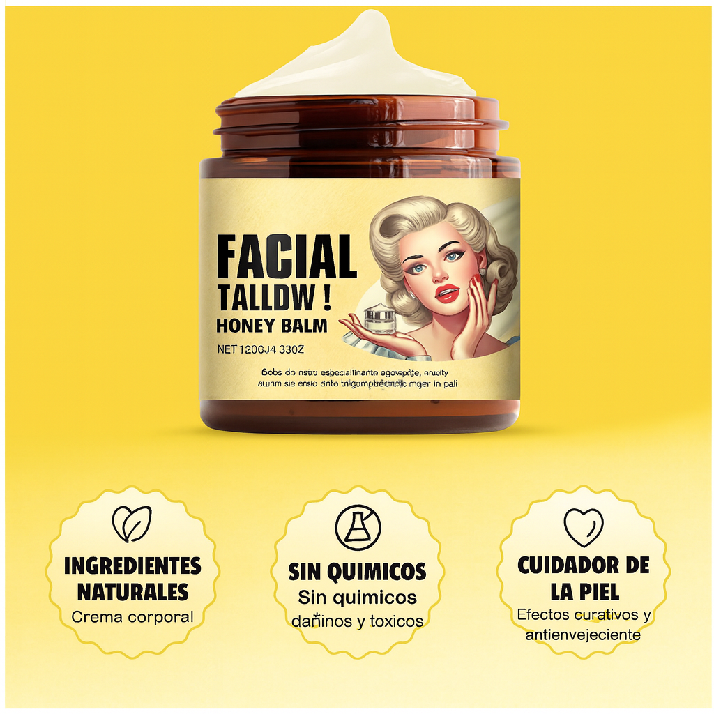 Tallow | Crema Sebo de Res con Miel 120g - Elimina arrugas, acné y la irritación