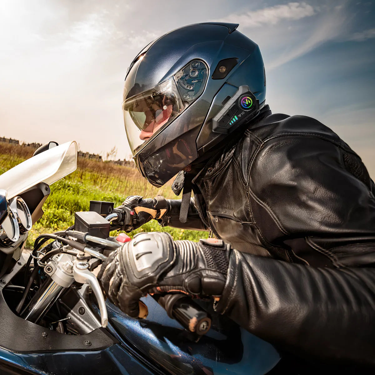 RideCom™ | Intercomunicador Para Casco De Moto, Bluetooth 5.3, Ipx6 [2 PZAS]