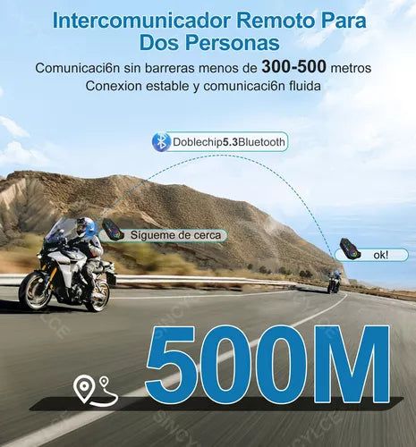 RideCom™ | Intercomunicador Para Casco De Moto, Bluetooth 5.3, Ipx6 [2 PZAS]