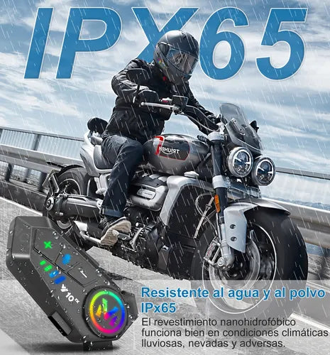 RideCom™ | Intercomunicador Para Casco De Moto, Bluetooth 5.3, Ipx6 [2 PZAS]