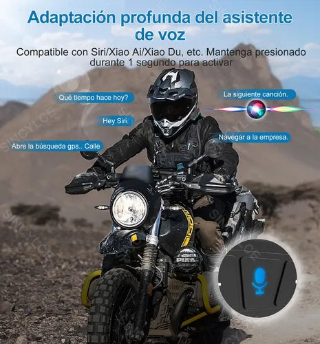 RideCom™ | Intercomunicador Para Casco De Moto, Bluetooth 5.3, Ipx6 [2 PZAS]