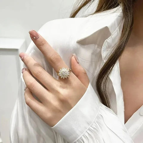 🌻  Anillo Girasol Giratorio 💍✨